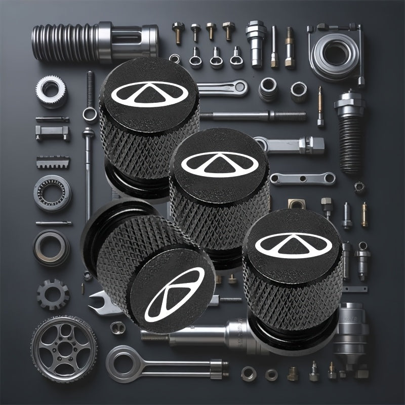 4 Pack 12mm Metal Wheel Valve Stem Caps Dustproof Leakproof Rubber Ring