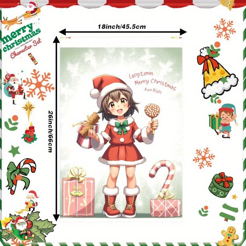 Decorative Christmas Tree Gift Snowflake Deer Snowman 18x66cm