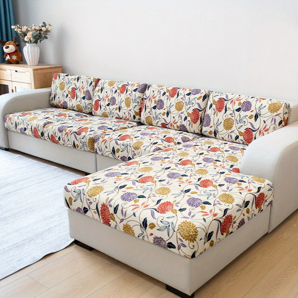 Waterproof Flower Printed Sofa Slipcover for Furniture Protection in Living Room