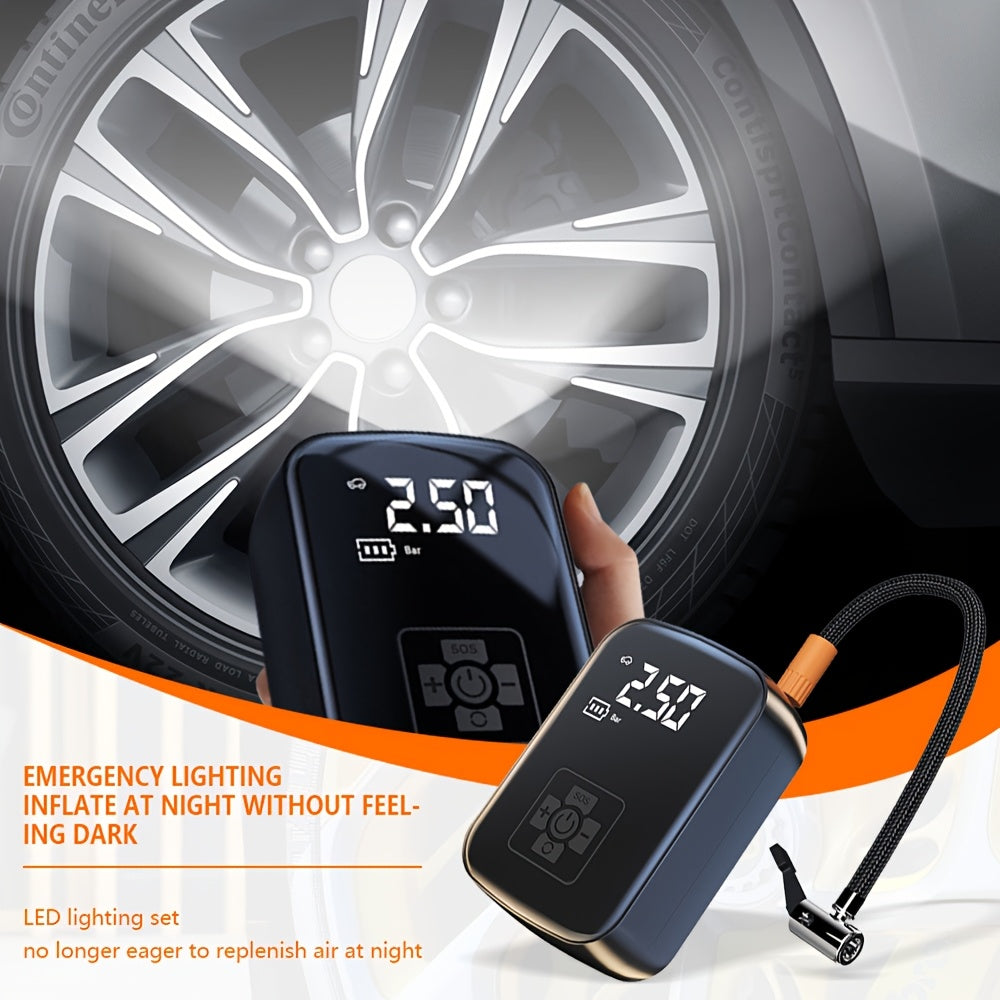 Portable Cordless Tire Inflator Air Compressor Pump Digital Display Rechargeable