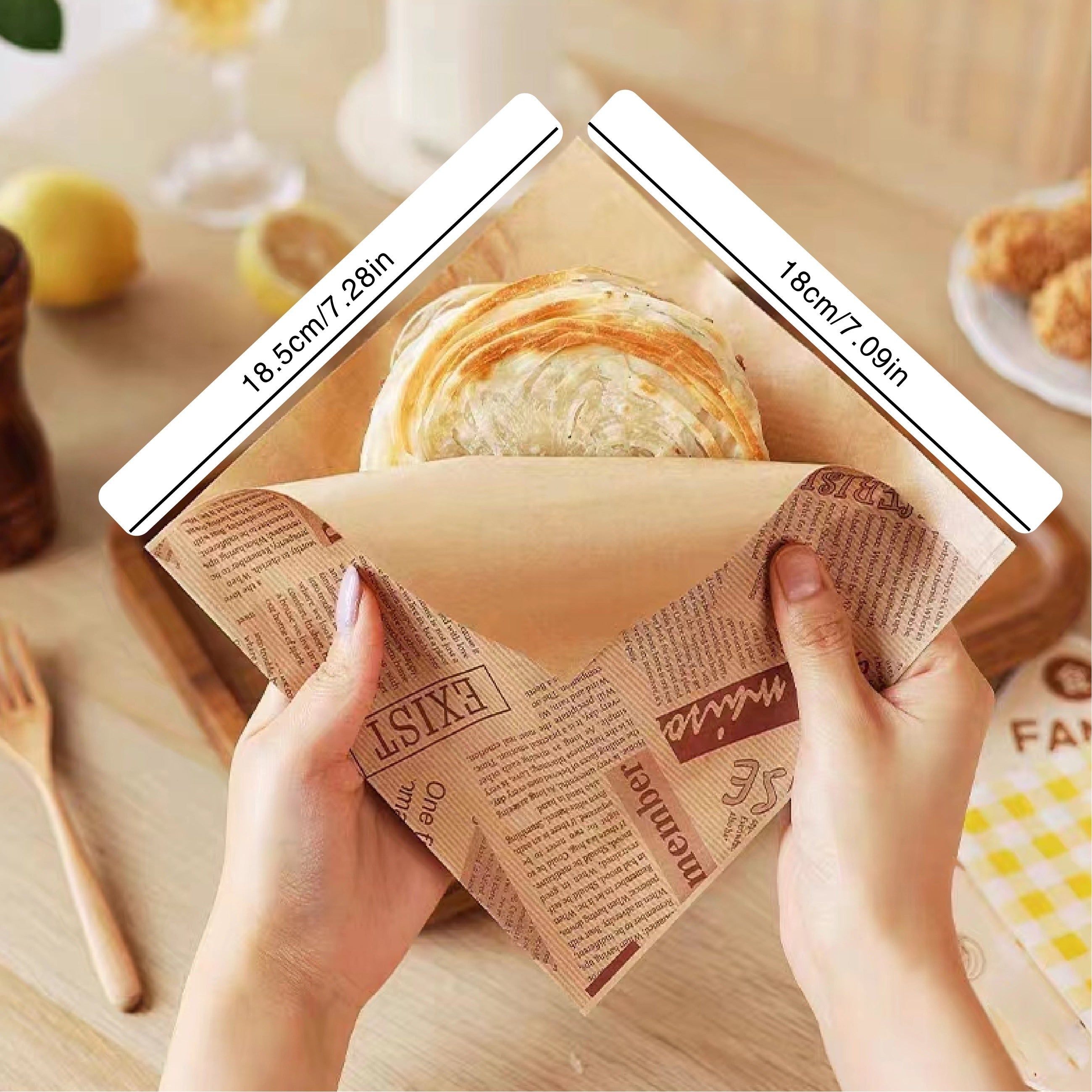 Oil Proof Waterproof Paper Bags 50/100pcs Corner Opening for Food Storage