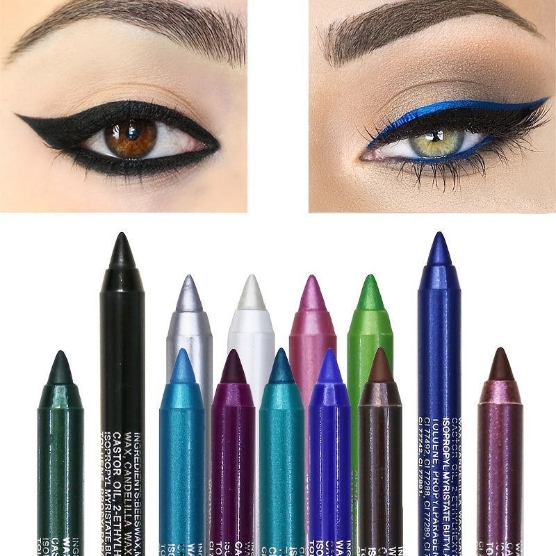 Women Waterproof Eyeliner Pencil Long Lasting Colorful Eye Makeup