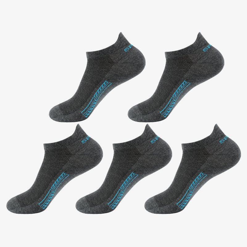 Unisex Cotton Blend Crew Socks 5 Pairs Sweat Absorption Anti-Odor Breathable