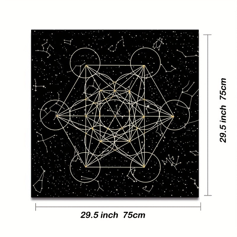 1 dona Tarot Tapestry Zodiac Tarot Stol qoplamasi, Qora sharf Altar mato, Tarot to'plami Boho sehrgarlik bezak plakat, Partiya ta'minoti, Uy/Dorm/Xona bezak.