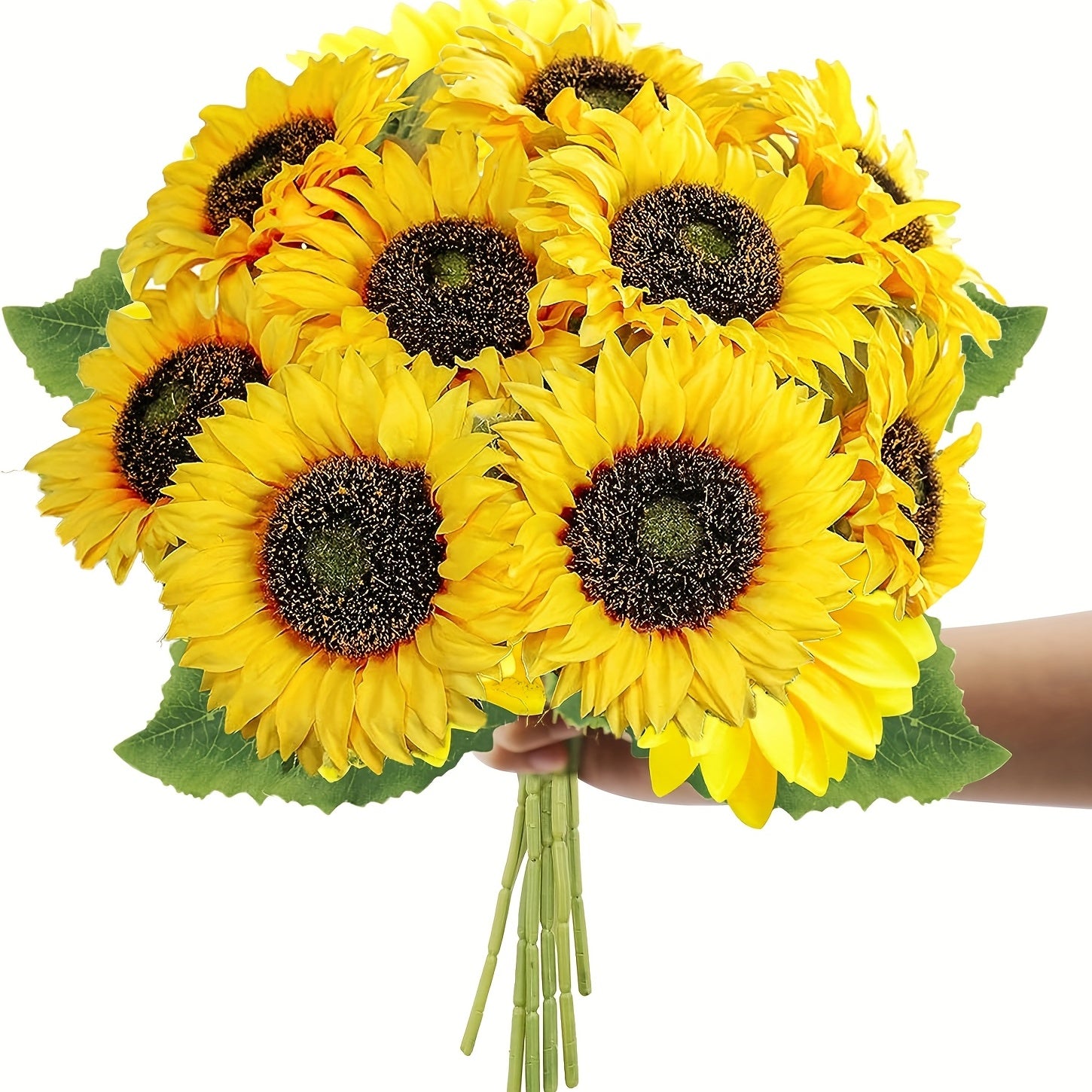 8-Piece Artificial Sunflower Bouquet for Fall Weddings Thanksgiving and Home Decor