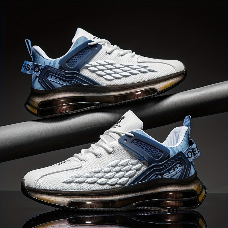 Men's Low Top Running Shoes Lace-Up Fabric Upper PVC Sole Casual Sneakers