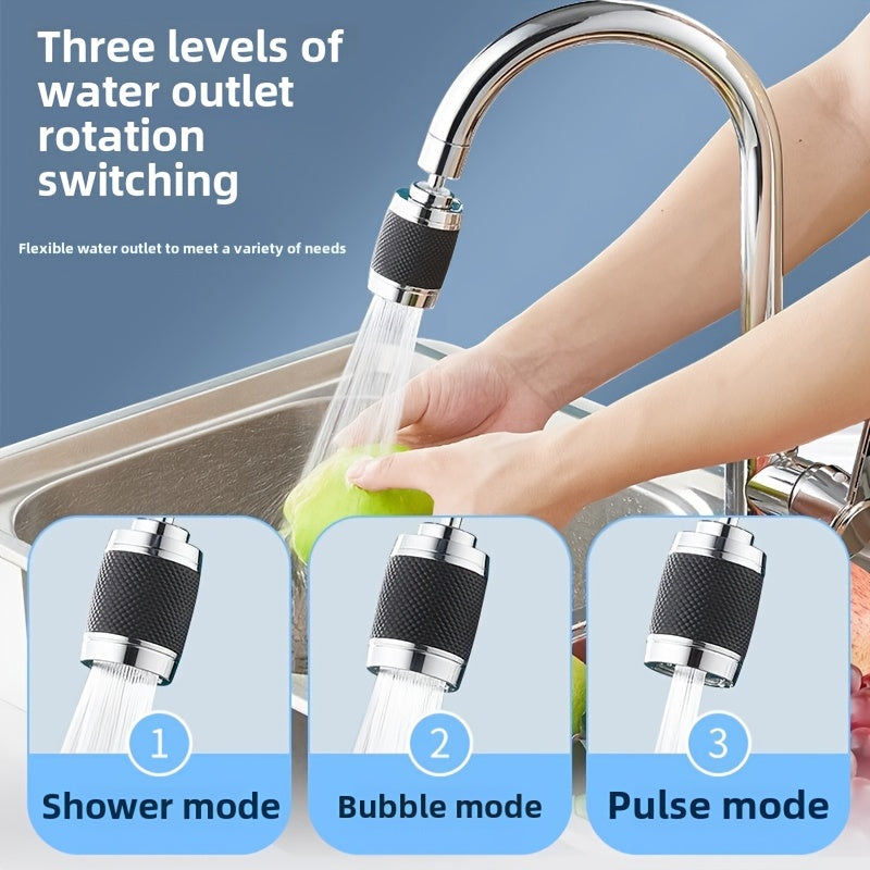 6-Piece Faucet Water Filter Set with 3-Speed Splash-Proof and 360-Degree Swivel