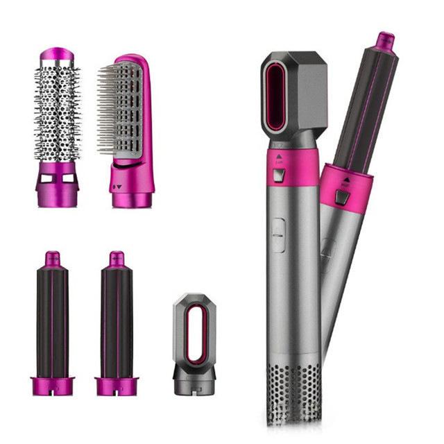 Five-in-One Aluminum Alloy Hair Styling Tool with Dryer Curling Iron Straightener