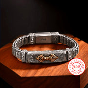 Silver Bracelet Retro Hip Hop Style for Everyday Wear and Festivals