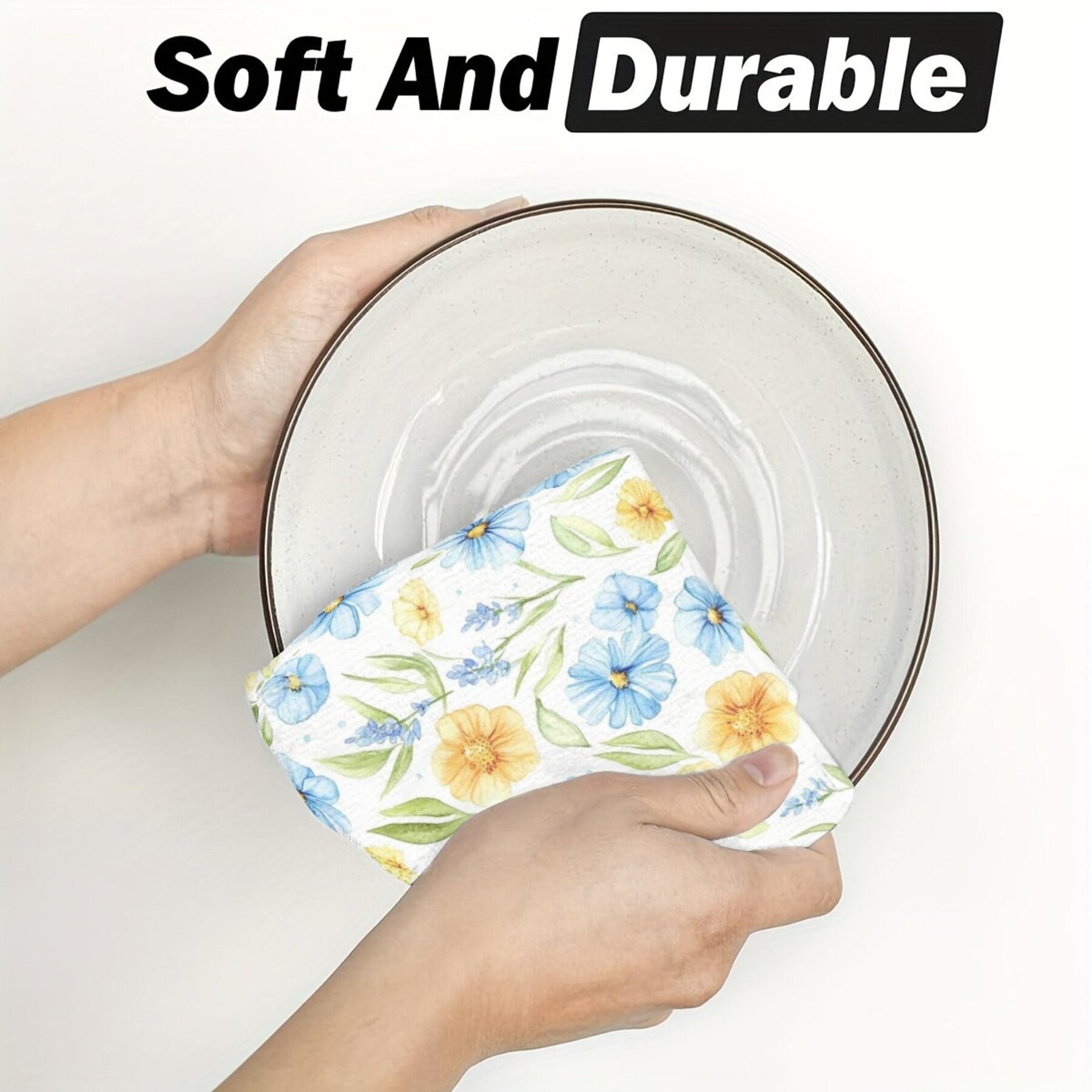 Two Scouring Pad Dish Cloths for Kitchen Cleaning Durable and Absorbent