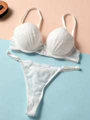 Jozibali Dantelli Bra va Tanga To'plami, Push-Up Bra va Tarmoq Tanga Ichki Kiymlari, Ayollar Ichki Kiymlari