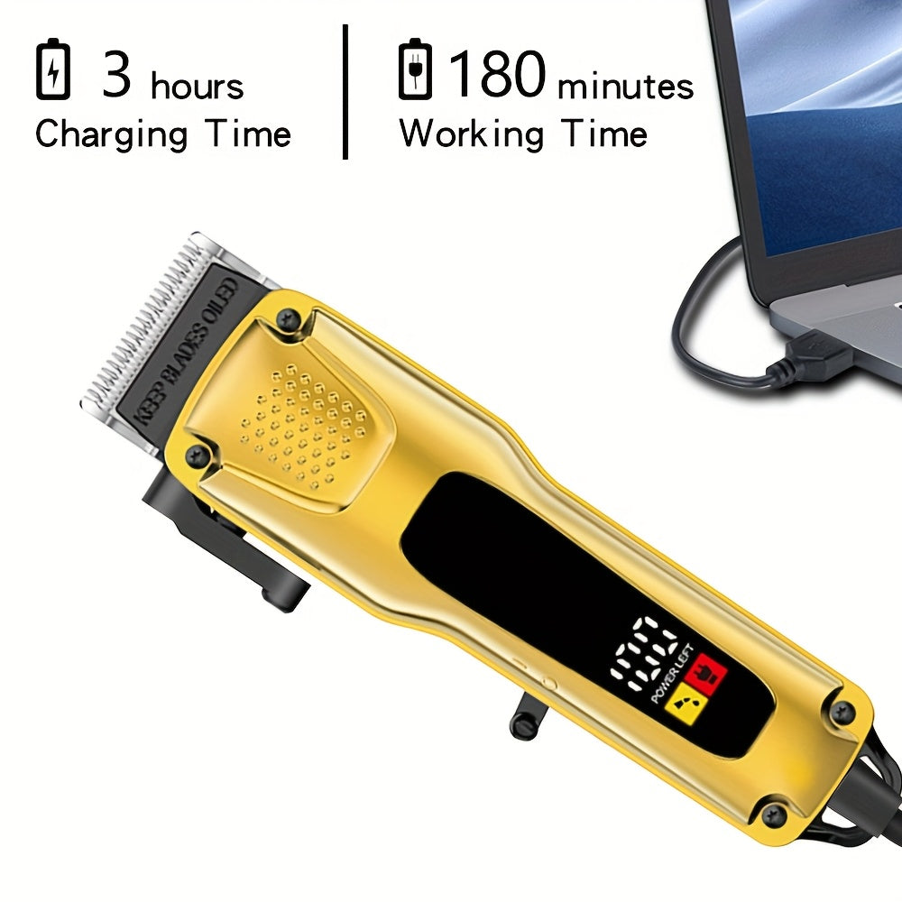 USB зарядка билан Wireless Erkaklar Elektrik Soch Kesuvchi To'plami, Past Voltajli Ishlash, Raqamli Ko'rsatkich va Aksessuarlar