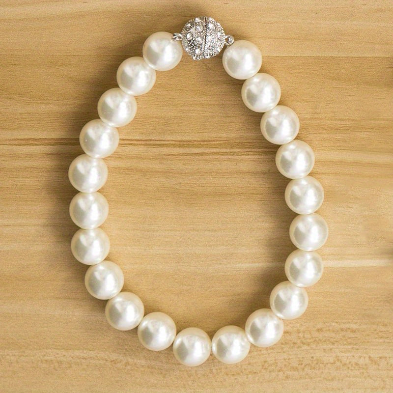 Set of 2 Decorative Magnetic Curtain Tiebacks Faux Pearl Beads for Bedroom Living Room