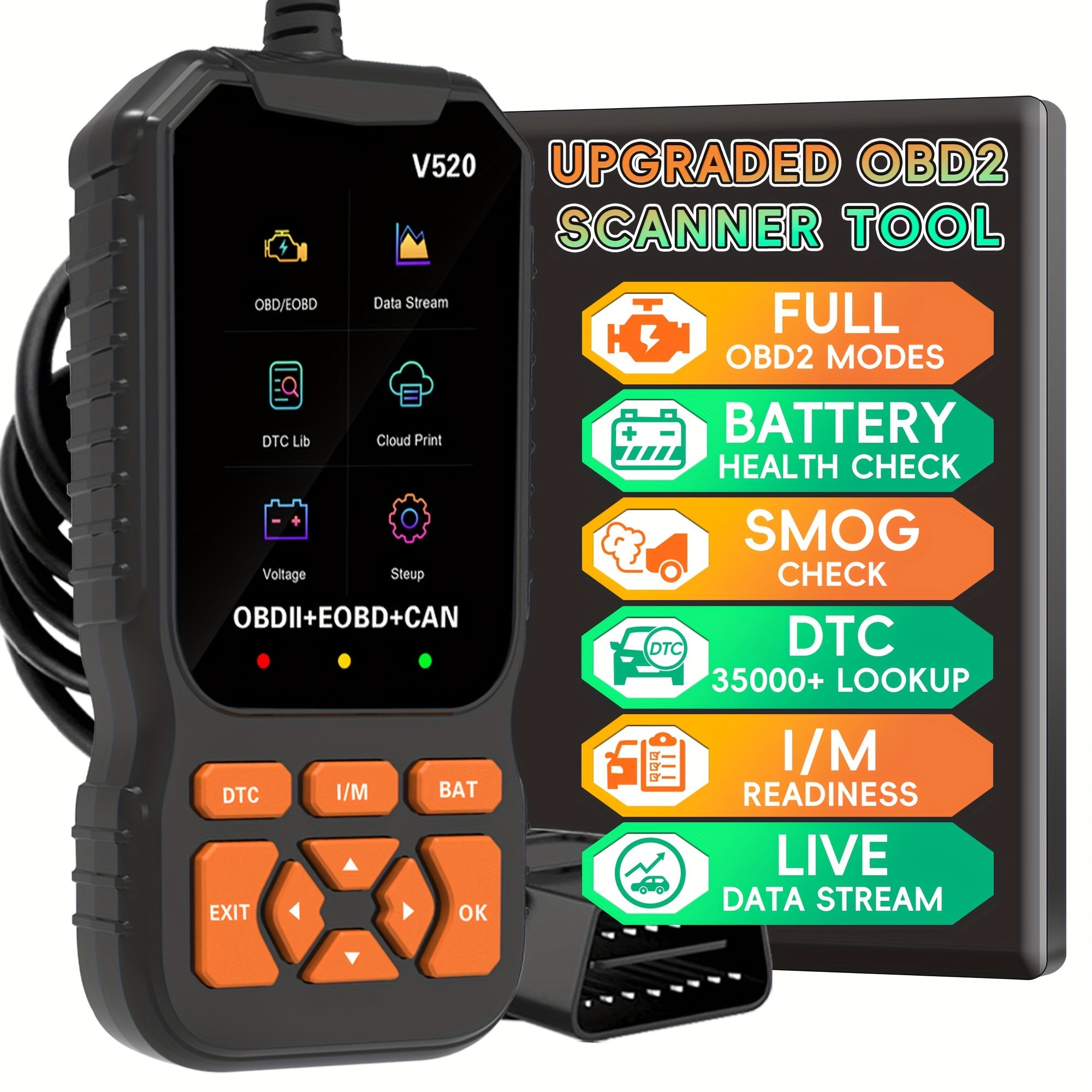 Herramienta de diagnóstico OBD2, lector de códigos para coche, revisión del motor, restablecimiento de la luz de advertencia