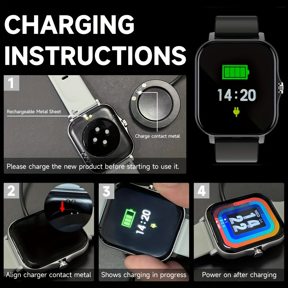 Smartwatch 1.83 Inch Display Wireless Calling Sports Modes Sedentary Reminders Compatible with Android iPhone