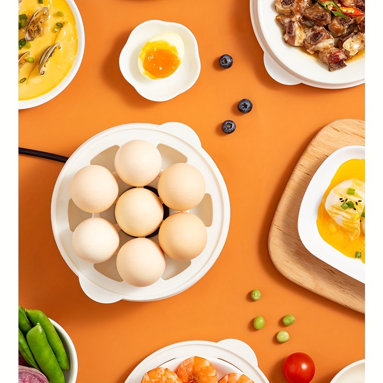 2-Tier Stackable Egg Steamer Cooks Hard and Poached Eggs BPA Free Durable White