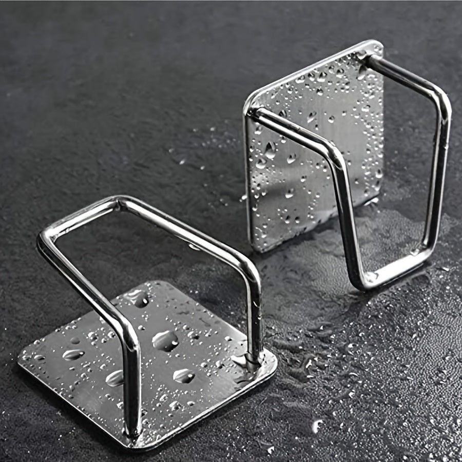 Stainless Steel Wall-Mounted Sink Caddy Metal Sponge Holder Kitchen Storage Rack