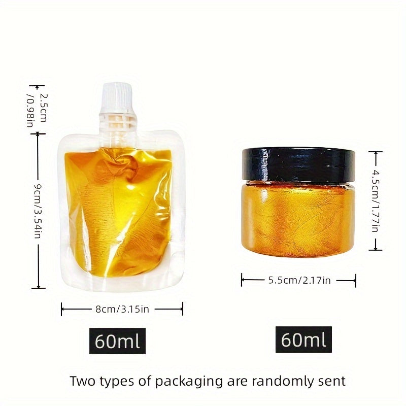 60ml Metallic Waterproof Acrylic Paint for Statuary, DIY Projects, and Crafts