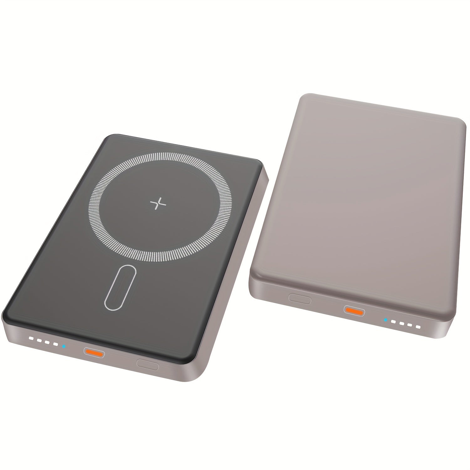 Алюминиевый беспроводной внешний аккумулятор с быстрой зарядкой для iPhone и Android, идеален для путешествий и экстренных ситуаций.