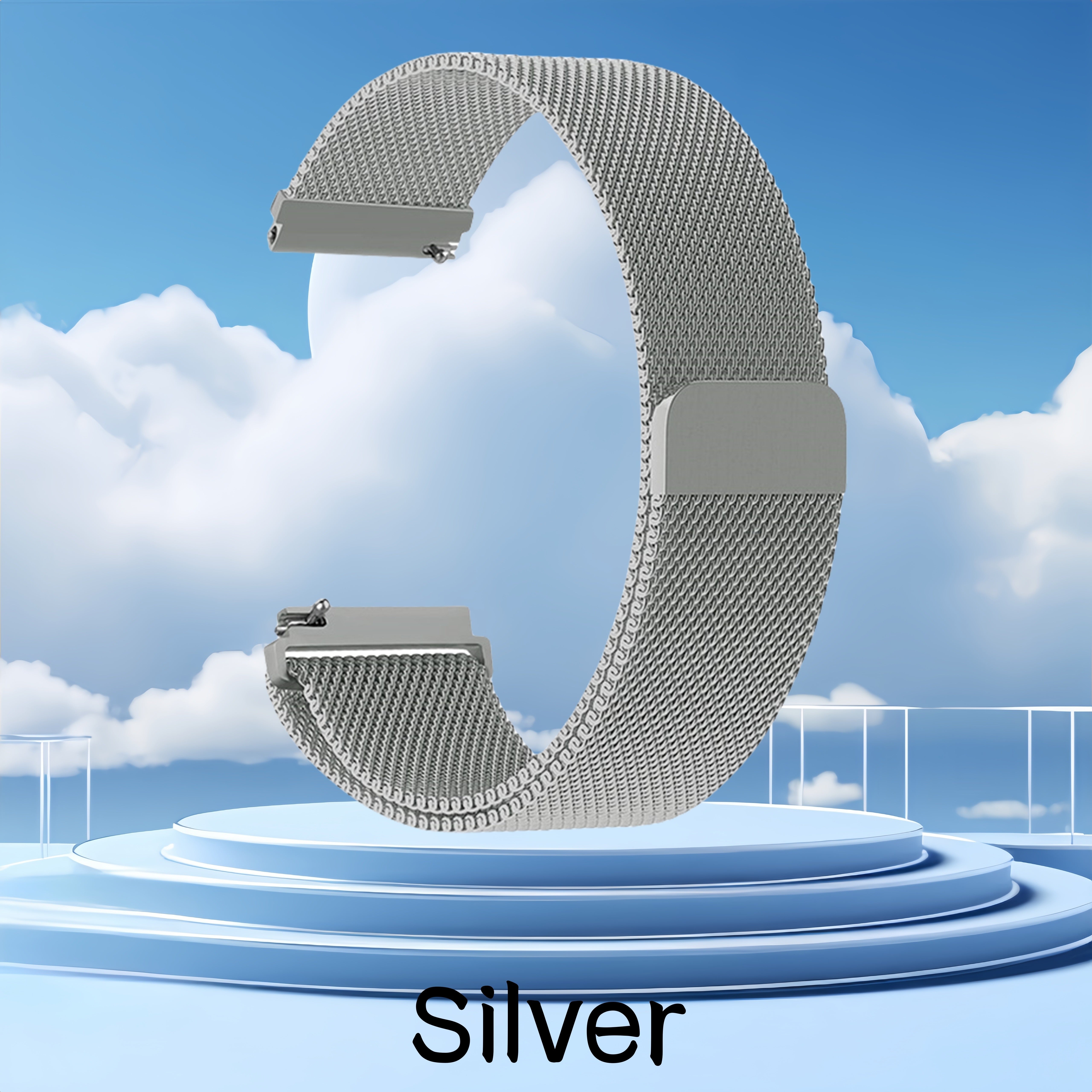 Stainless Steel Mesh Watch Band 20mm Magnetic Closure Compatible with Samsung Galaxy Watch 4 5 6 and Watch 4 Classic 5 Pro