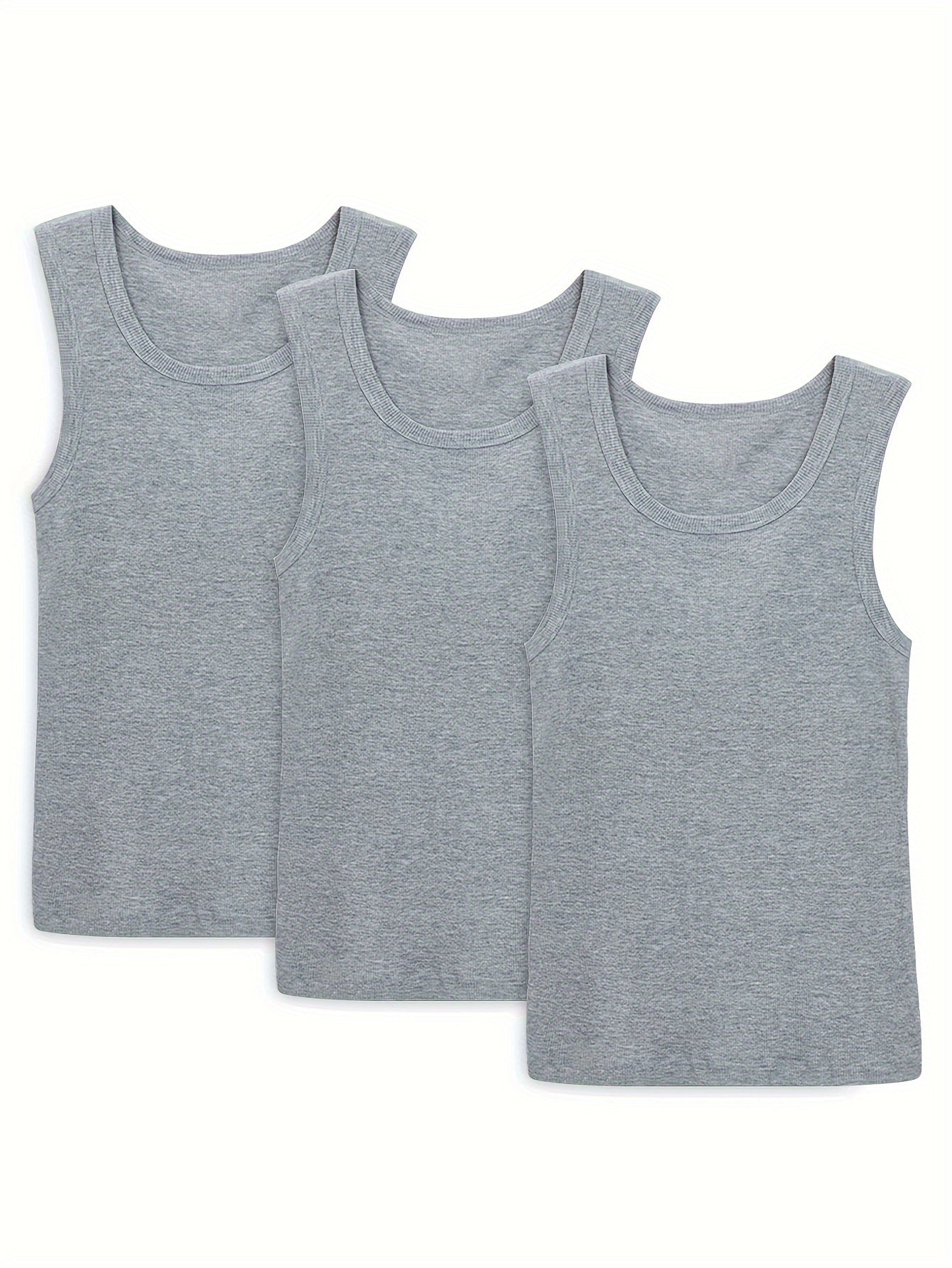 Men's Cotton Tank Top Pack of 3 Breathable Sleeveless Undershirts for Sports and Casual Wear
