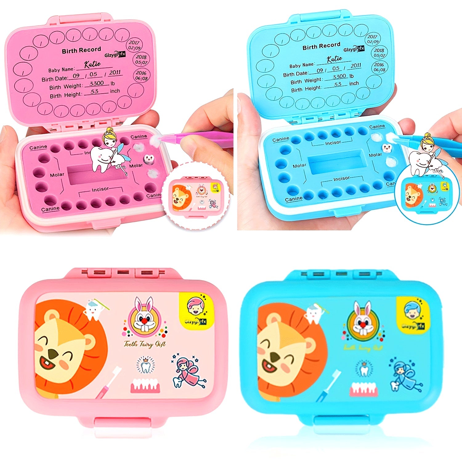 Baby Teeth Keepsake Box for Kids Tooth Storage Container Tooth Fairy Gift
