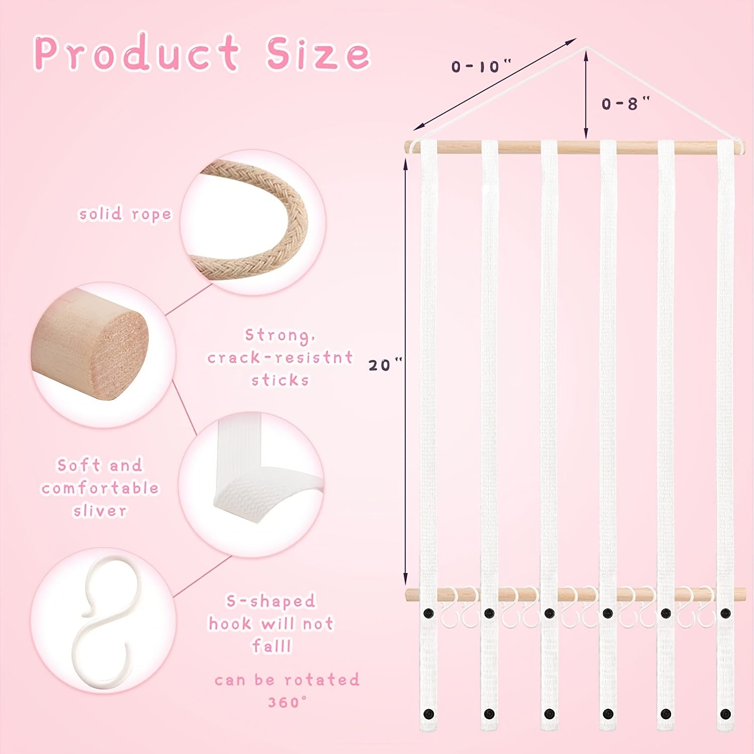 Girls Hair Bow Clips Holder Wall Organizer Jewelry Storage for Kids Room