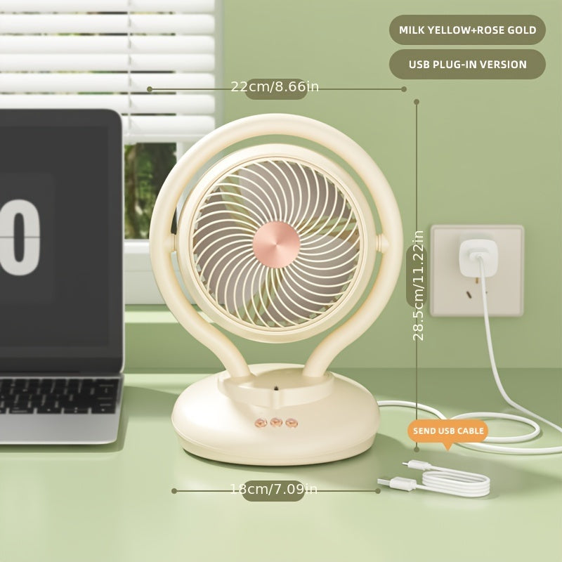 Portable Fan with Oxygen Ion Air Purification, Adjustable Speeds, Timer, Rechargeable Battery