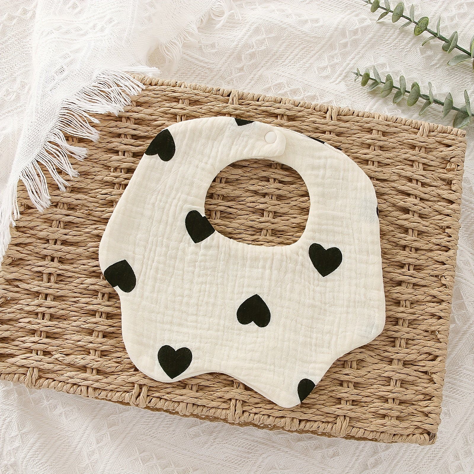 Baby Bib Soft and Adjustable 6-Layer Muslin for Newborns Infants Toddlers Drooling Teething