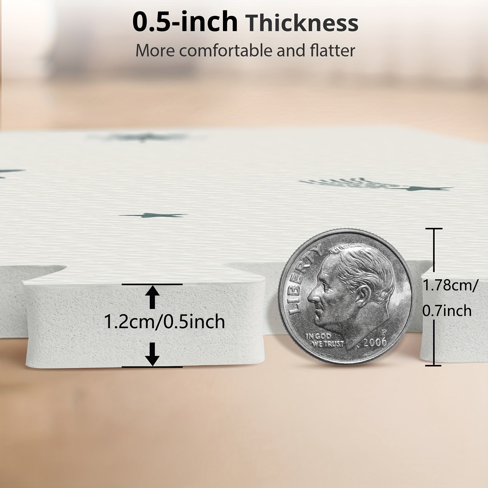 Пенистый игровой коврик 6-частей, соединяющийся, нетоксичный EVA, для использования внутри и снаружи, для ползания и времени на животе