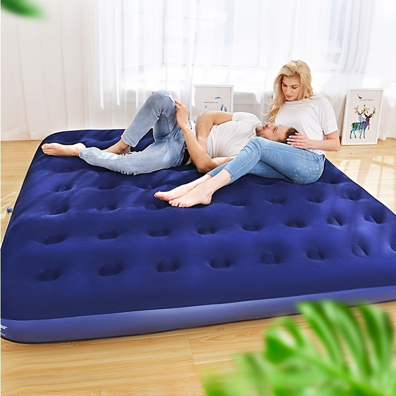 Foldable Inflatable Mattress for Camping, Office Naps, Home Use with Durable Nylon Cover
