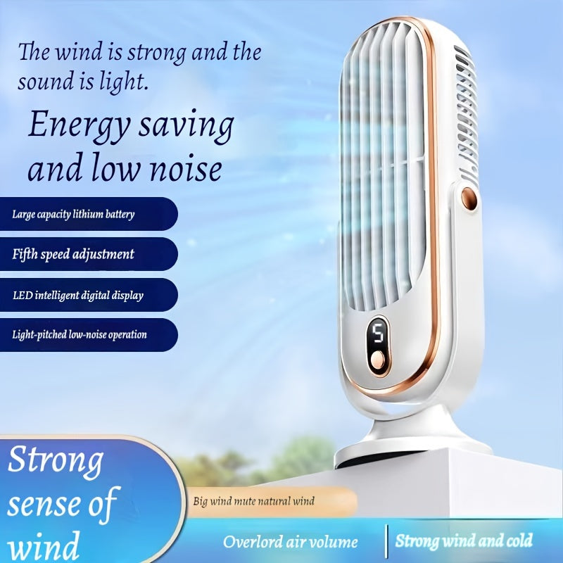 Ko‘p funksiyali portativ ikki motorli ventilyator, katta batareya bilan, 5 tezlikda osilatli, USB orqali qayta zaryadlanadigan sovutish ventilyatori, uy, ofis va sayohat uchun
