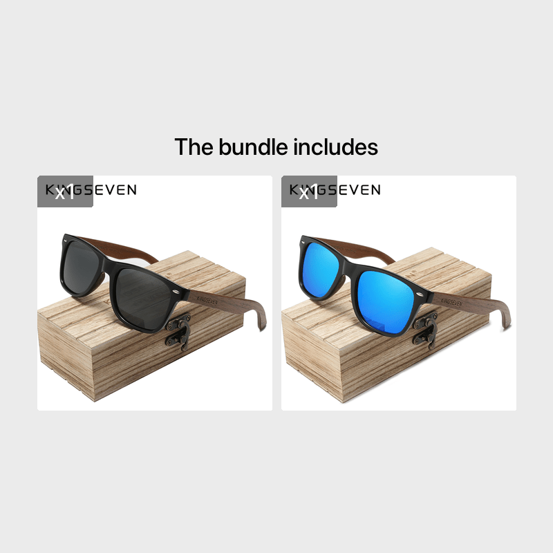 Black Walnut Wooden Sunglasses Polarized Retro Eyewear for Men and Women