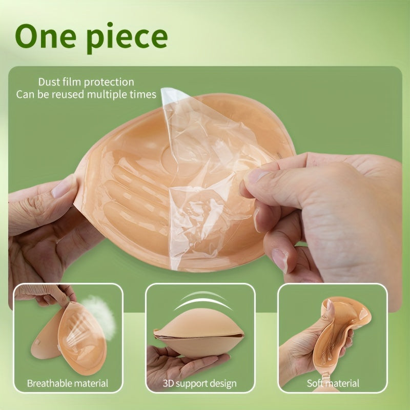Adhesive Bra Pads for Small Busts Seamless Wireless Push-Up Clear Silicone Non-Woven Fabric