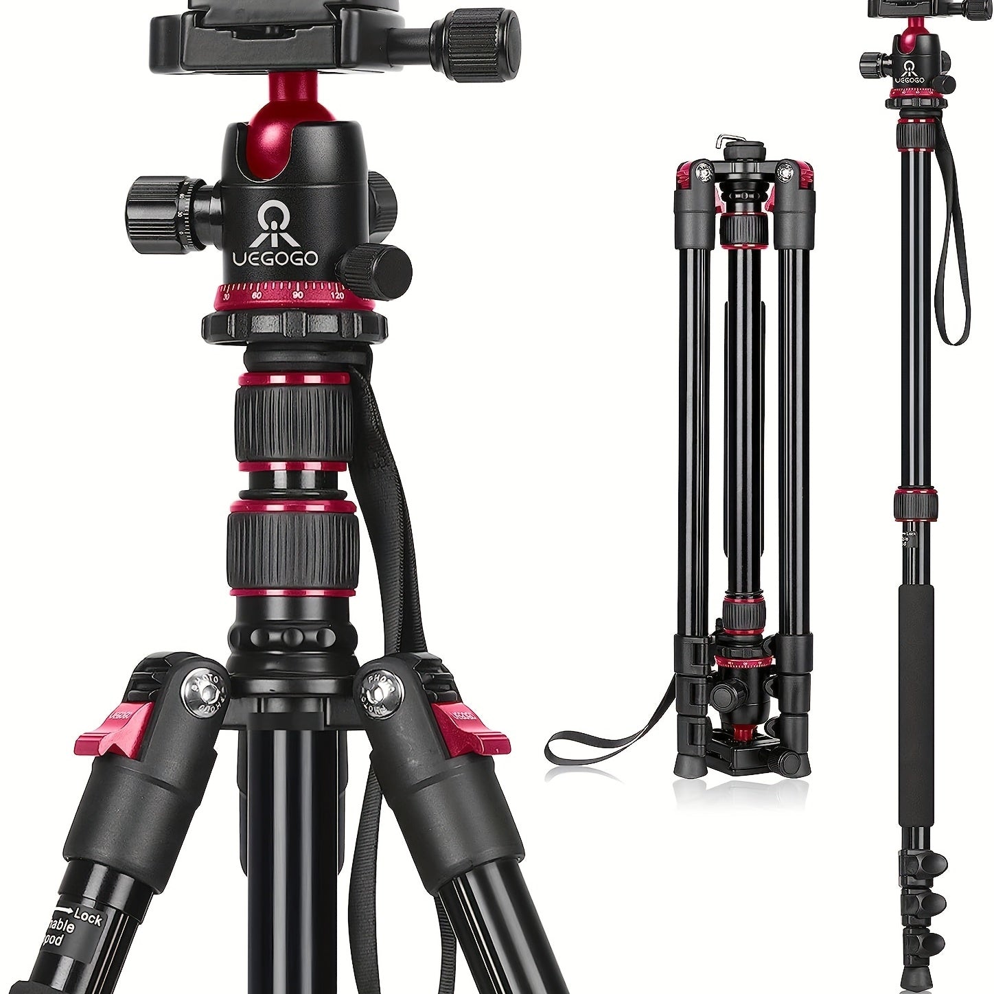 Professional Tripod Set with 210cm Camera Stand and Monopod for Photography and Travel