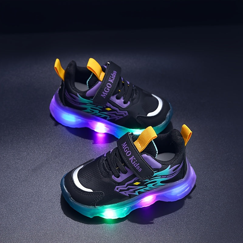 Детские кроссовки для мальчиков 2025 Весна Светодиодные повседневные спортивные туфли для детей от 1 до 9 лет