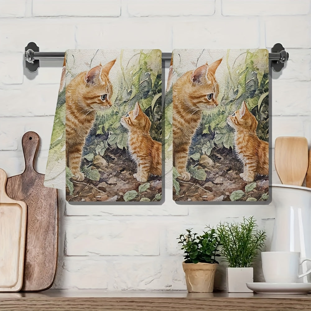 Set of 2 Ultra Soft Kitchen Towels 40x60cm Absorbent and Machine Washable