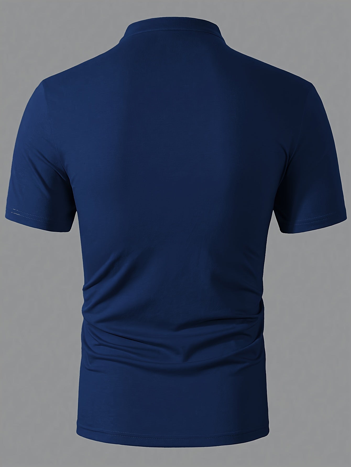 Men's Red Casual Short Sleeve Shirt with Button Crew Neck Lightweight Polyester for Golf and Casual Wear