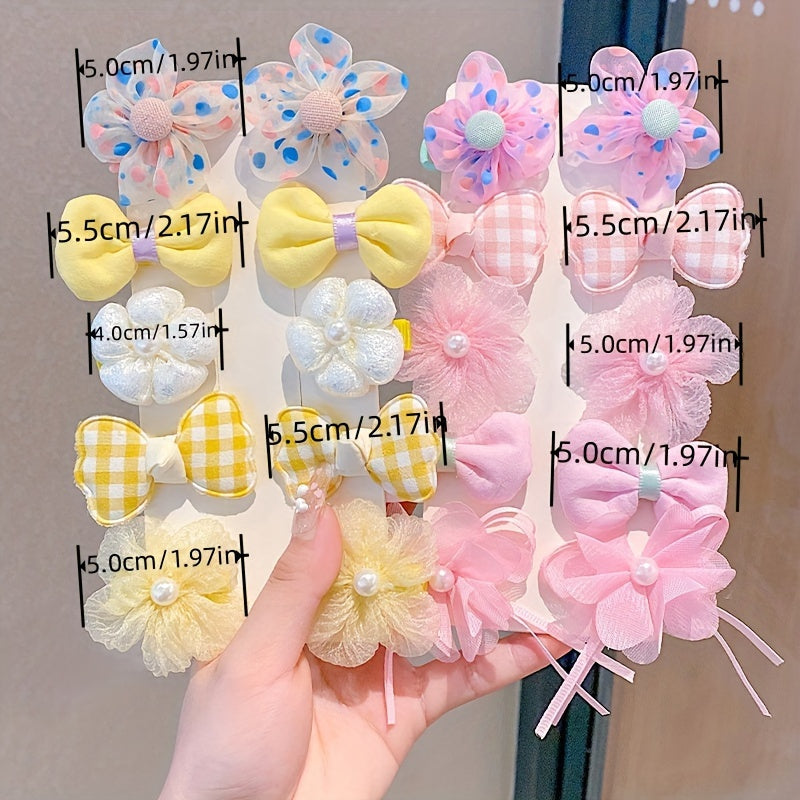 Girls Flower Hair Clips Set 10 Cute Lace Hair Accessories for Summer Outings