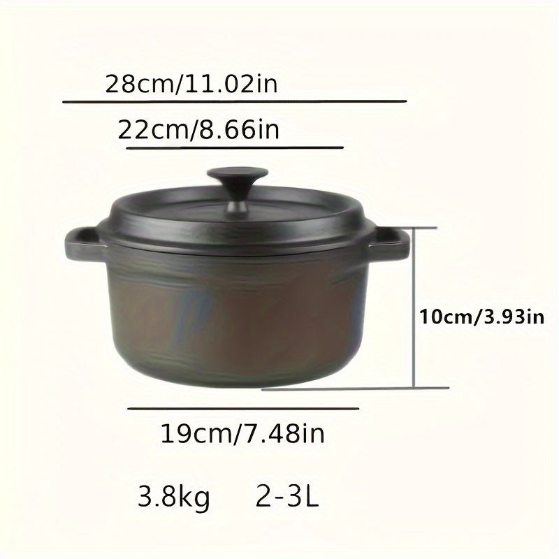 Cast Iron Cookware Set with Stew Pot Wok Soup Pot Deep Fryer for Home Kitchen