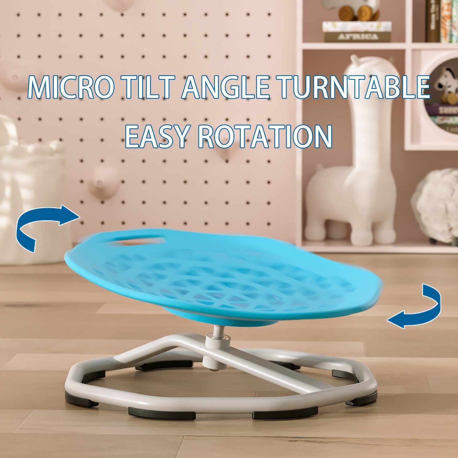 Children's Swivel Chair for Kids Boys Blue and Gray Body Coordination Non-Slip Metal Base