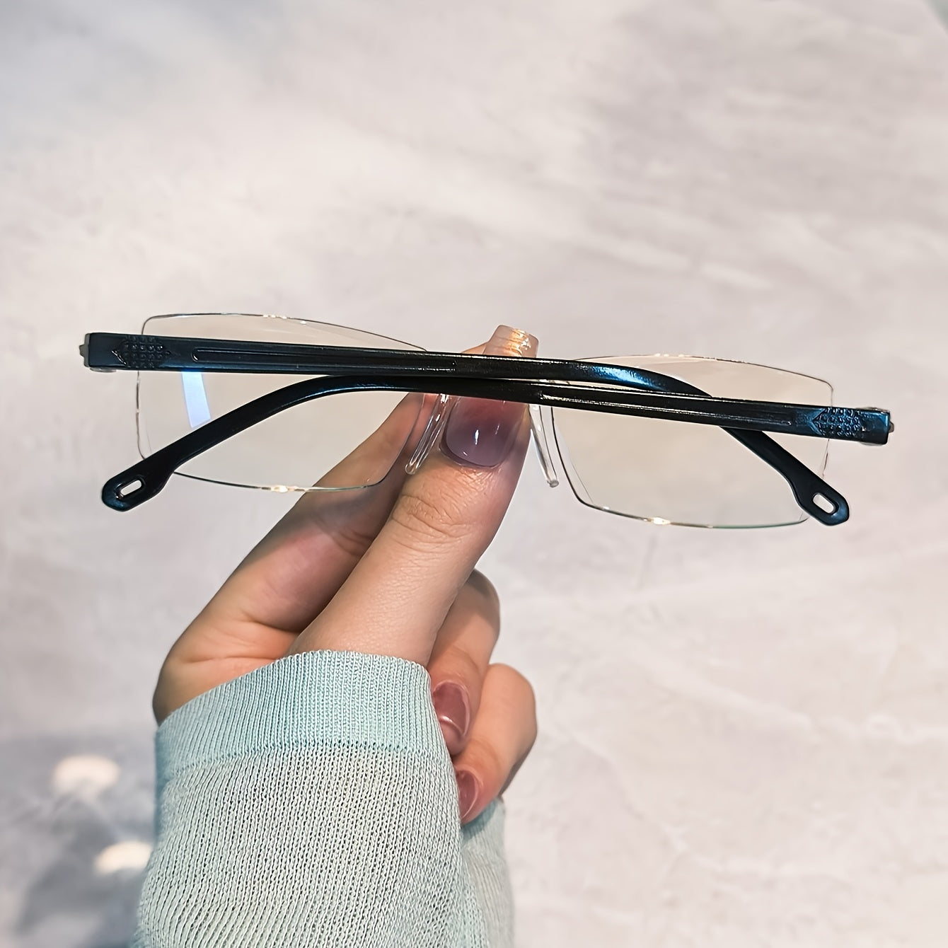 Juego de 6 gafas de lectura sin montura para hombres y mujeres, ligeras, con bloqueo de luz azul, montura rectangular de PC, lentes de aumento transparentes