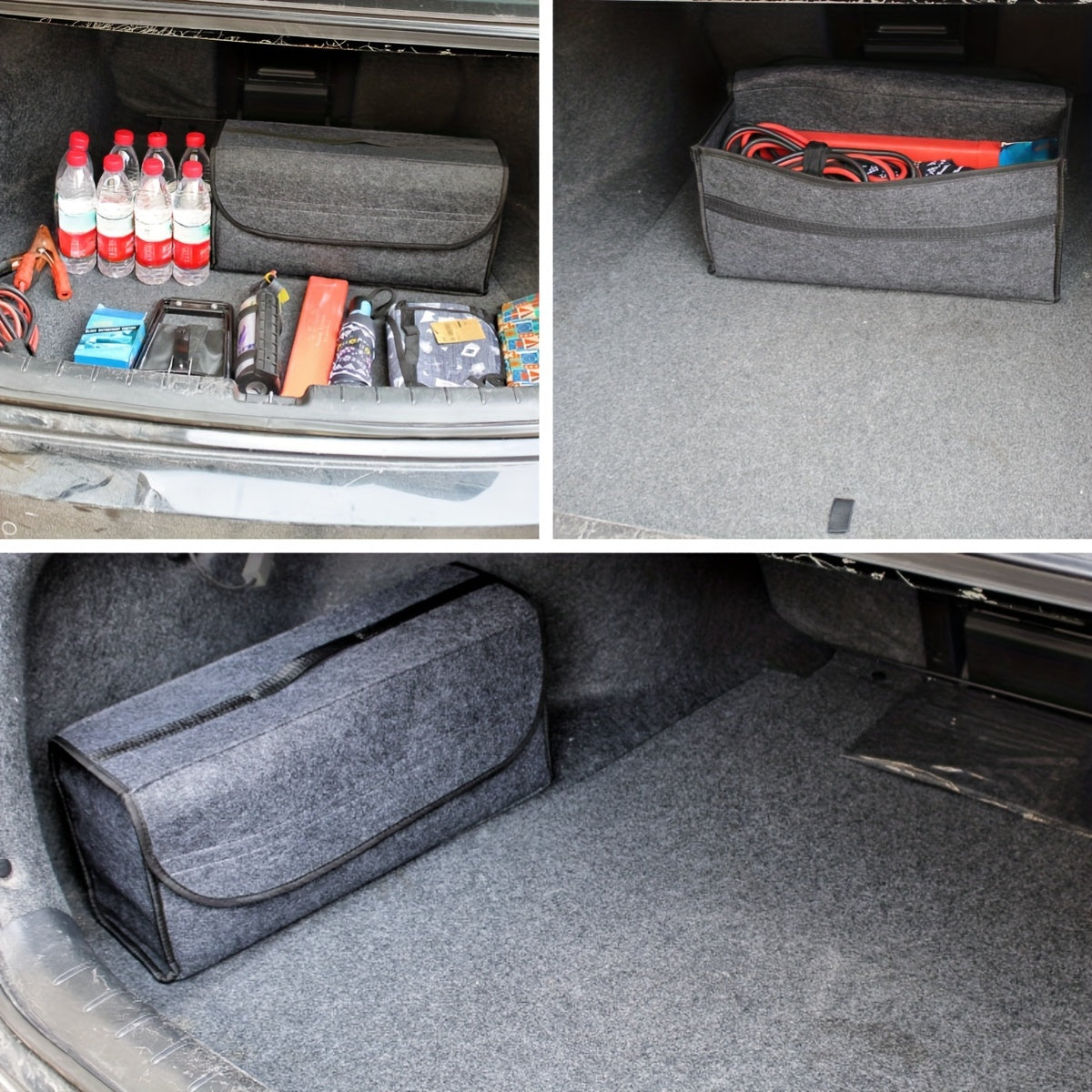 Унисекс органайзер для белья из фетра, двухчастный, прочный контейнер для хранения в автомобиле и внедорожнике