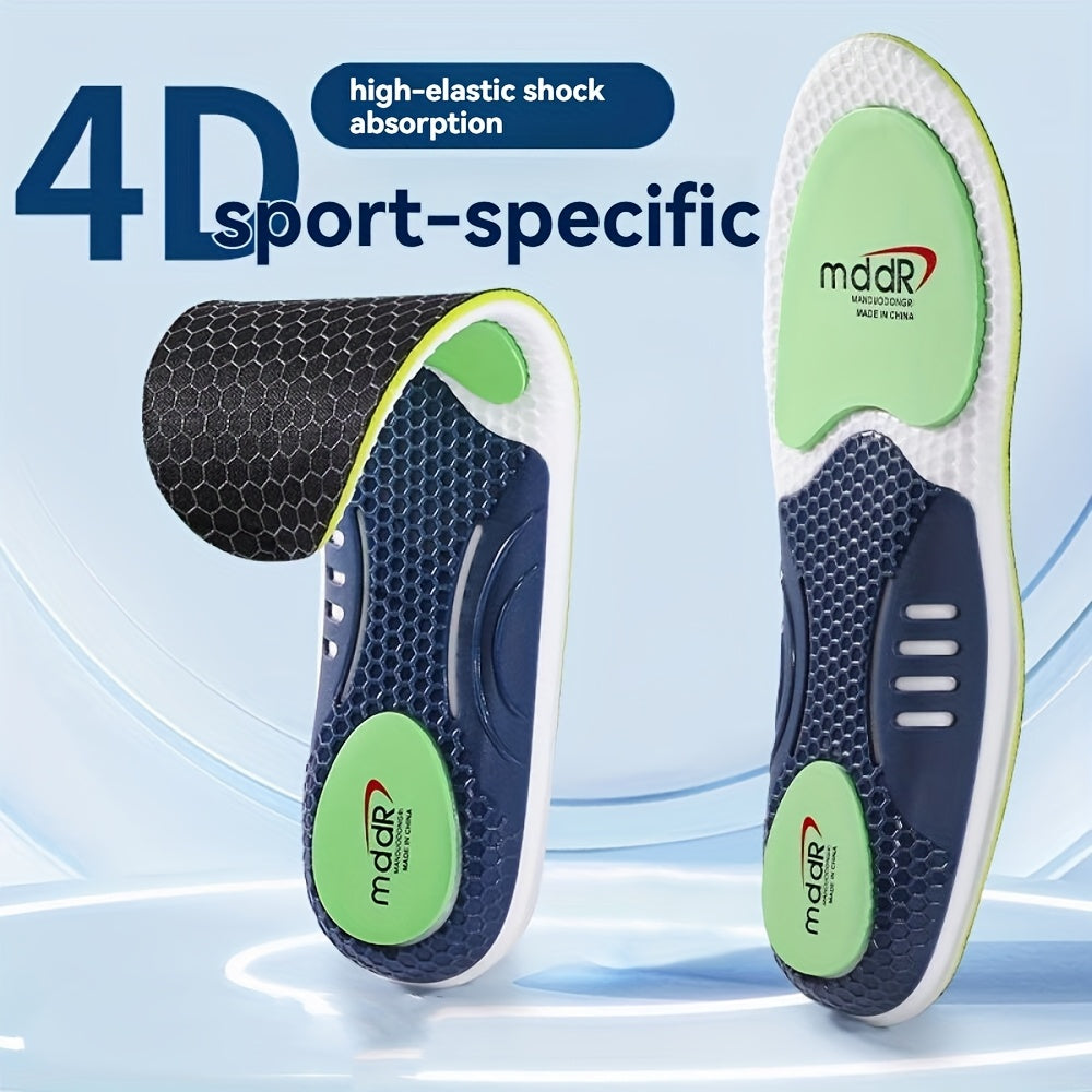 Unisex TPU Arch Support Insoles Breathable Shock Absorbing Cushioned Green Blue