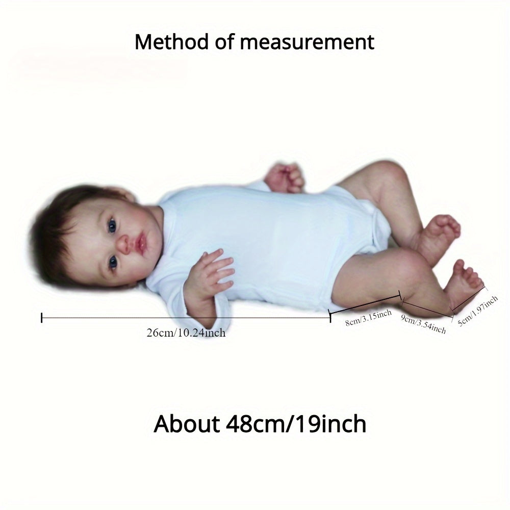 17-Inch Silicone Reborn Baby Doll with Cloth Body and Accessories for Children 3+