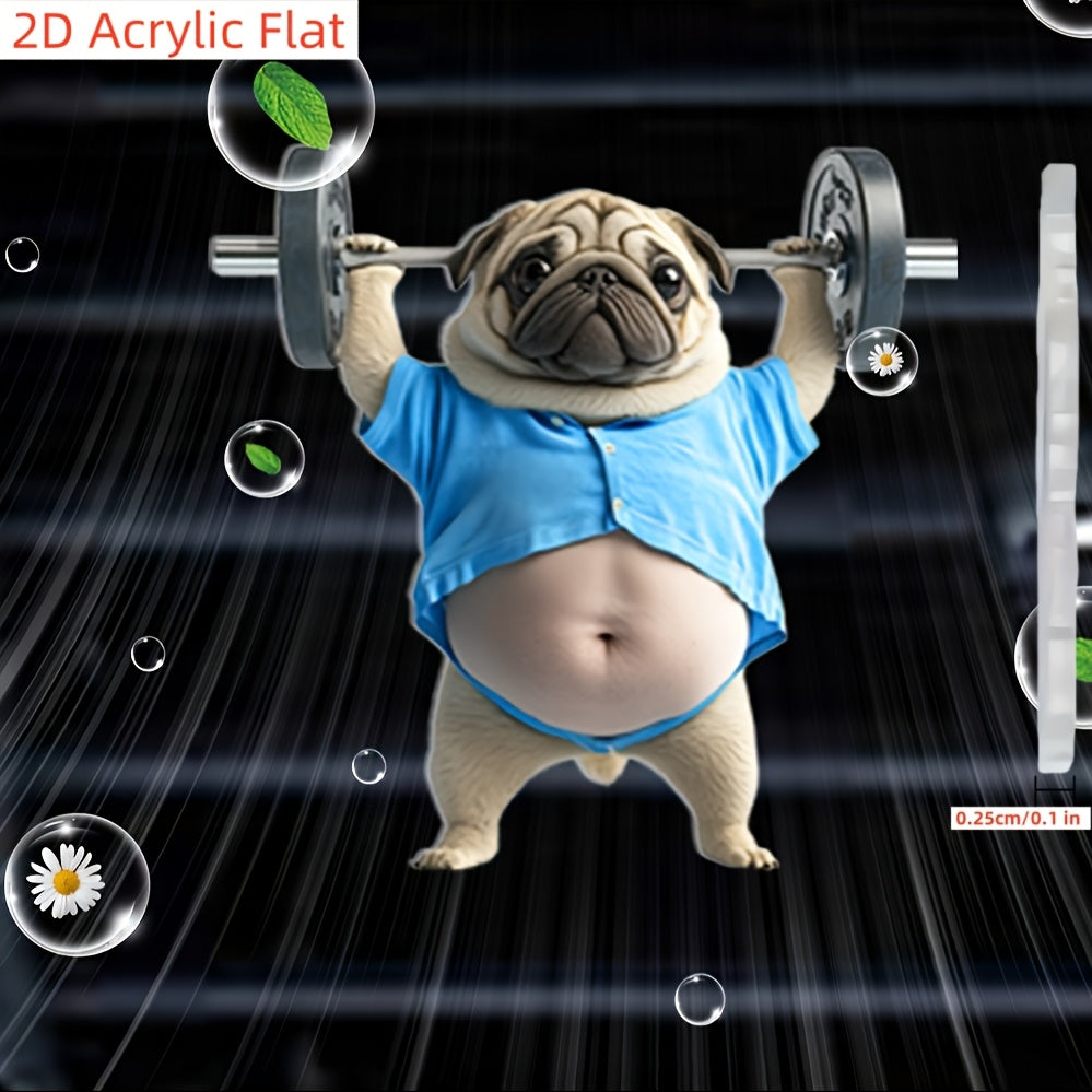 Yoqimli Pug 2D Akrilik Avtomobil Ventilatsiya Diffuseri Hidi Saqlovchi bilan Yostiqlar