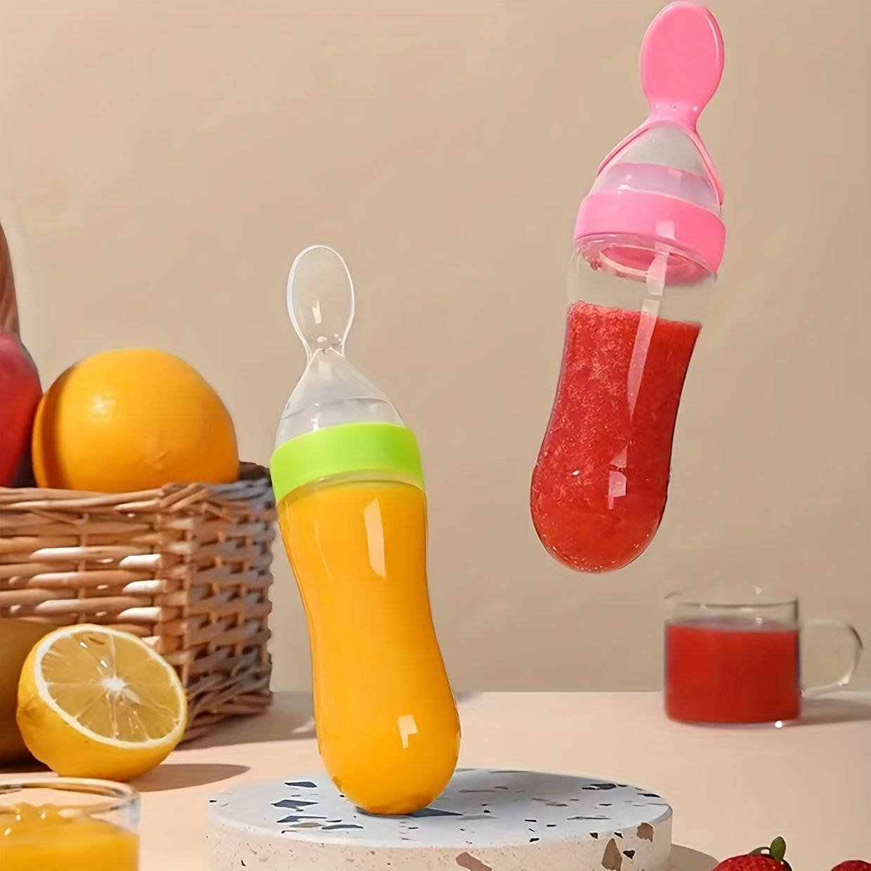 Baby Bottle for Milk and Rice Porridge Silicone 0+ 3+ 6+