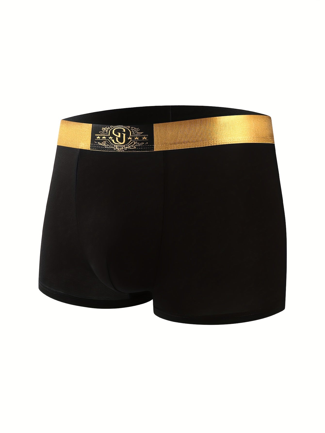 Pack de 4 pantalones cortos suaves para hombre en negro y dorado, viscosa y elastano, casual