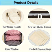 Juego de 3 grandes cestas de almacenamiento plegables, cajas organizadoras impermeables de polipropileno con asas