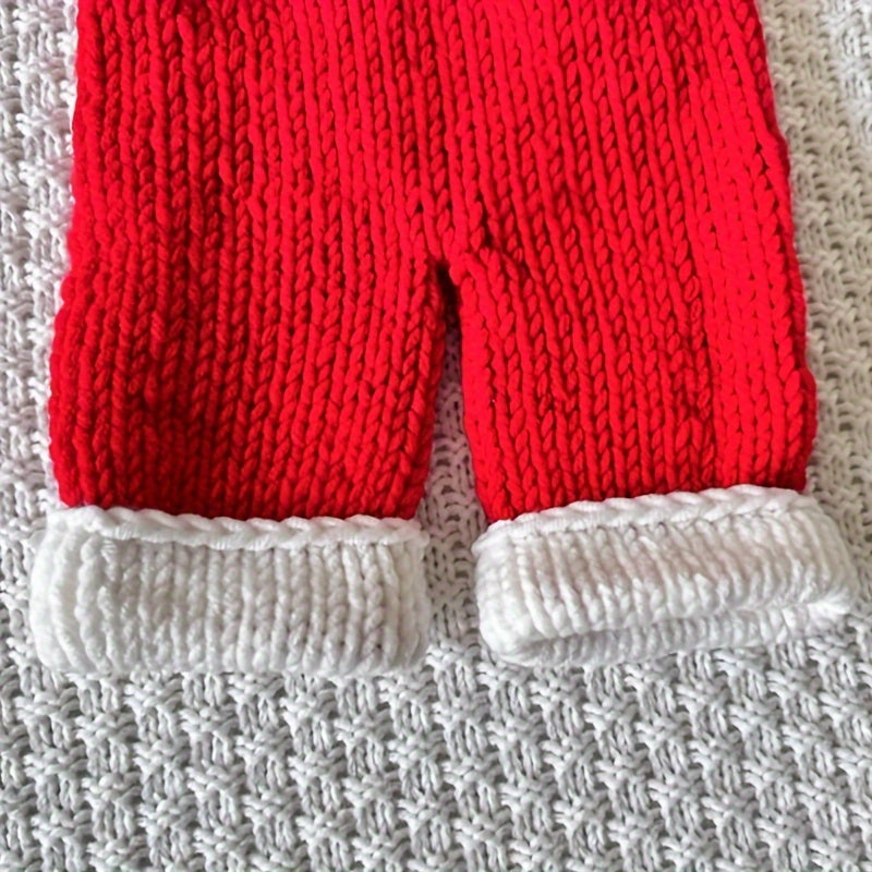 Baby Christmas Crochet Outfit for Newborns Santa Hat and Pants Set Infant Holiday Costume